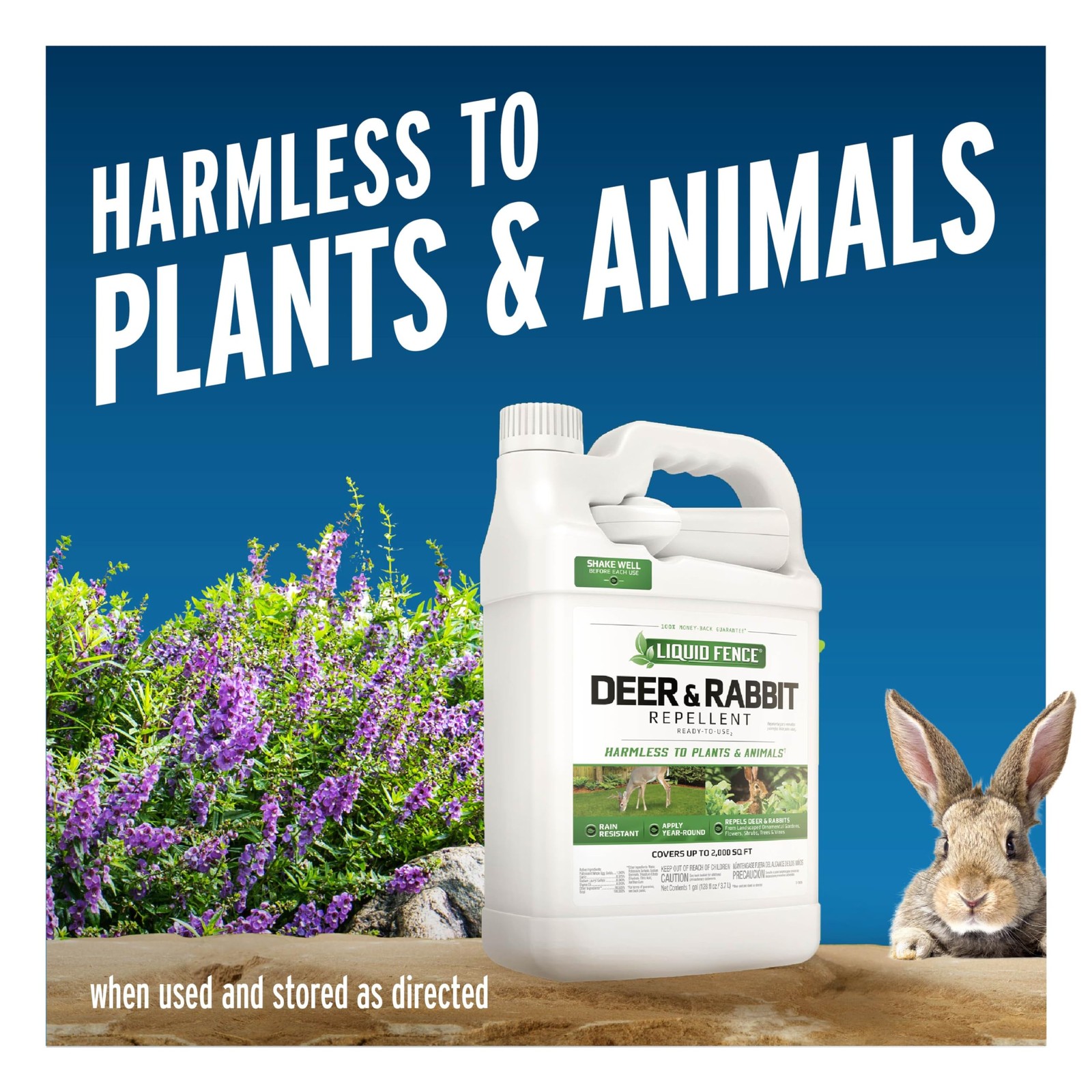 Liquid Fence Deer & Rabbit Repellent Ready-to-Use, 1-Gallon