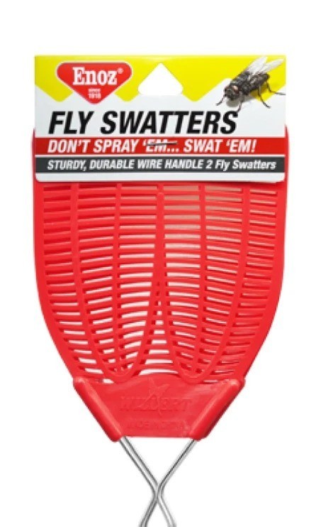 (3 pack)Enoz Fly Swatter, Wire Handled Plastic Fly Swatter, Assorted Colors,2 ct