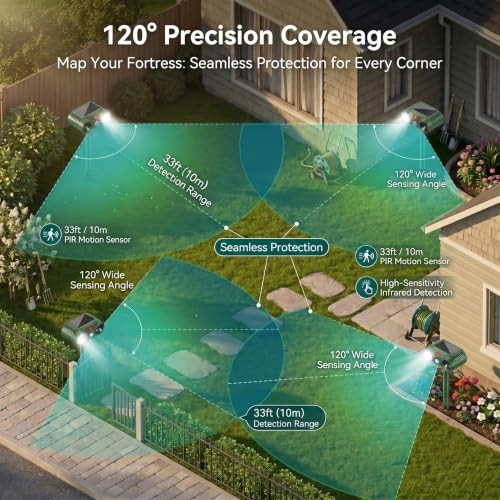 2026 Solar Ultrasonic Animal Repellent Outdoor, Deer Repellent Devices 4 green