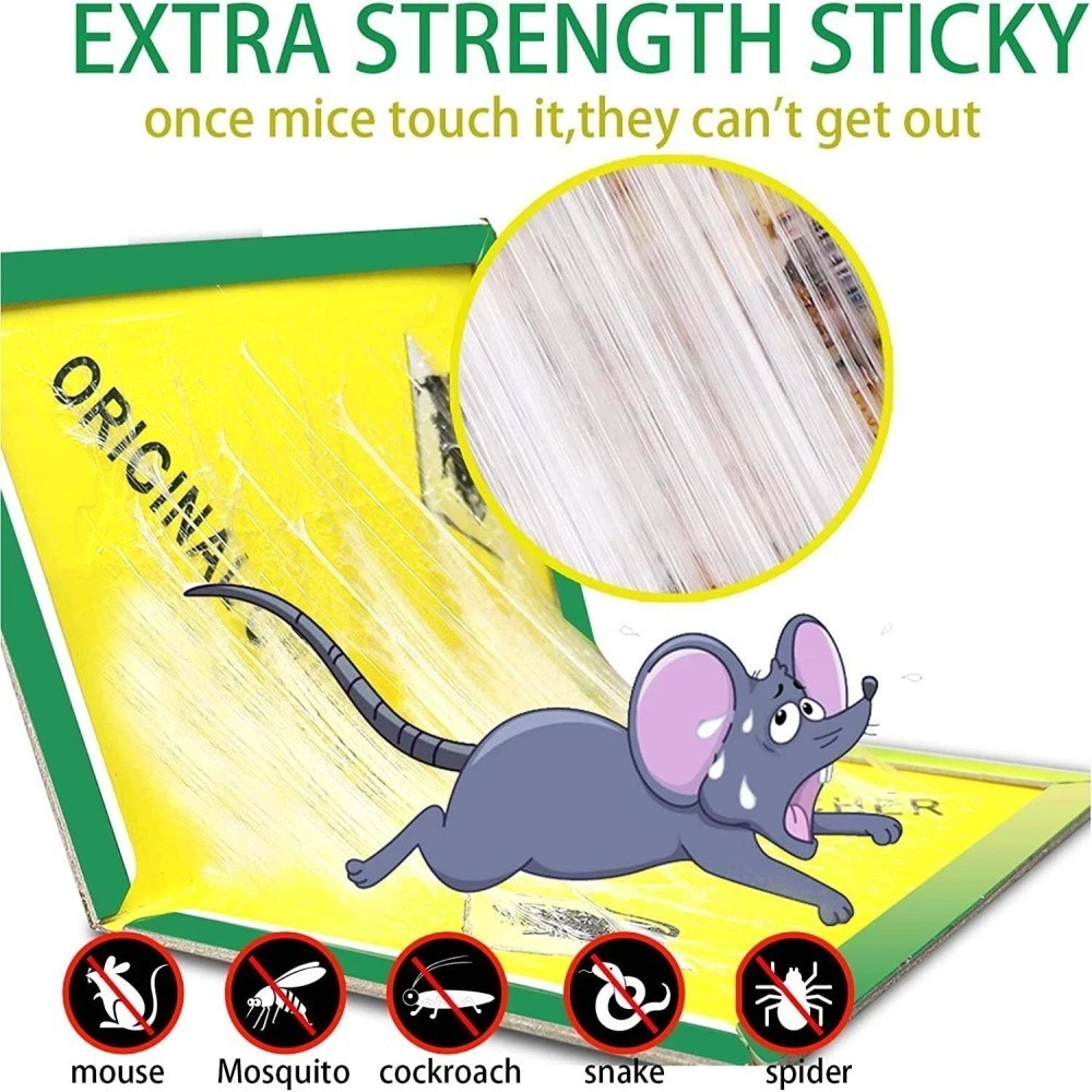 6 Pack Large Mice Mouse Glue Traps Rodent Catcher Rat Board Indoor Super Sticky