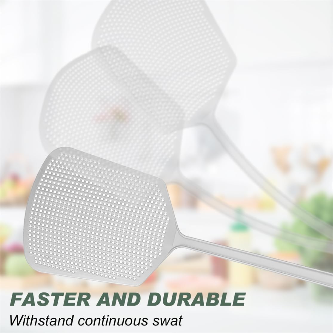 Fly Swatter Plastic Fly Swat 3PCS Manual Flyswatter Long Handle Racket for In…