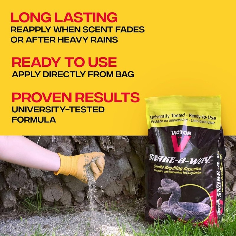 Outdoor Snake Repellent Granules Long Lasting EPA Registered Protects 1.25 Acres