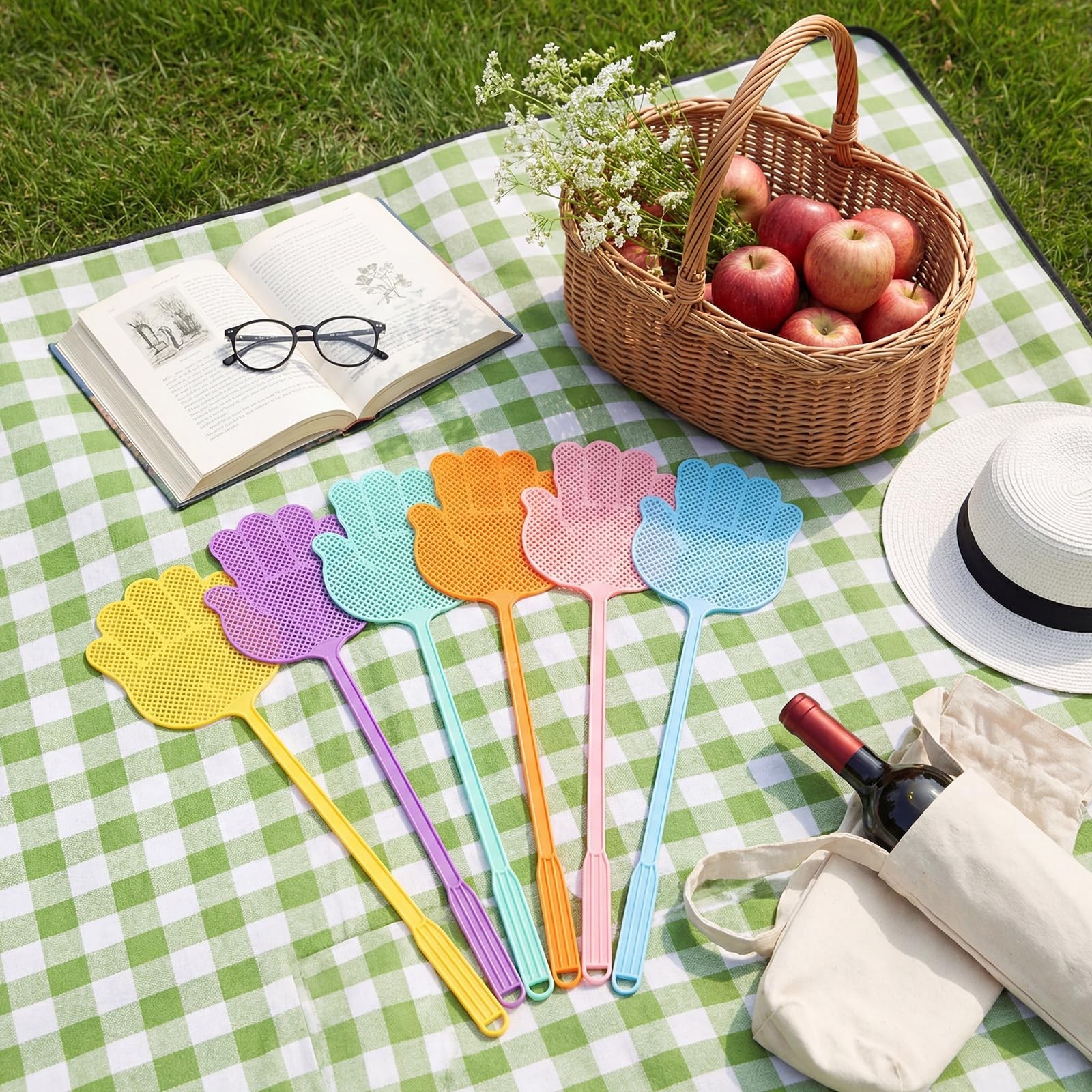 36 Pcs Long Handle Fly Swatter – Heavy Duty Manual Bug Killer, Assorted Colors
