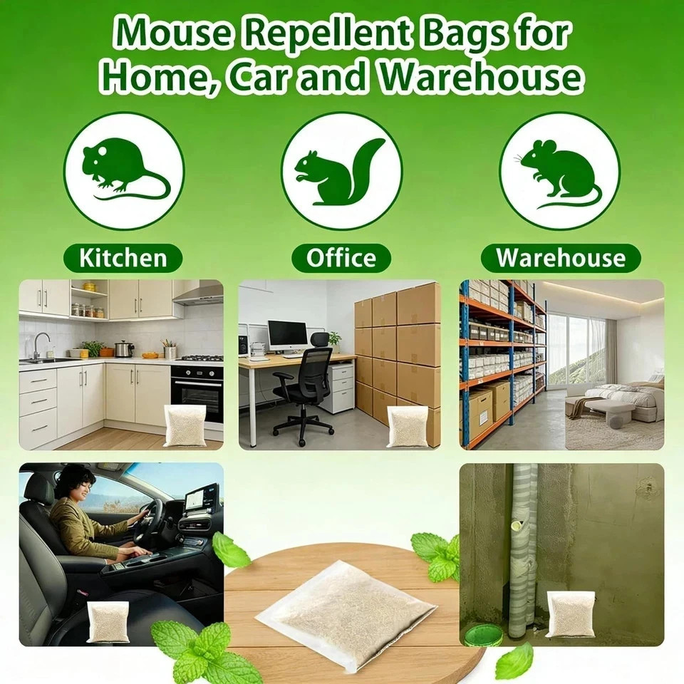 Vamoose Natural Rodent Repellent – 10 Pack Peppermint Oil – Mice & Rat Deterrent
