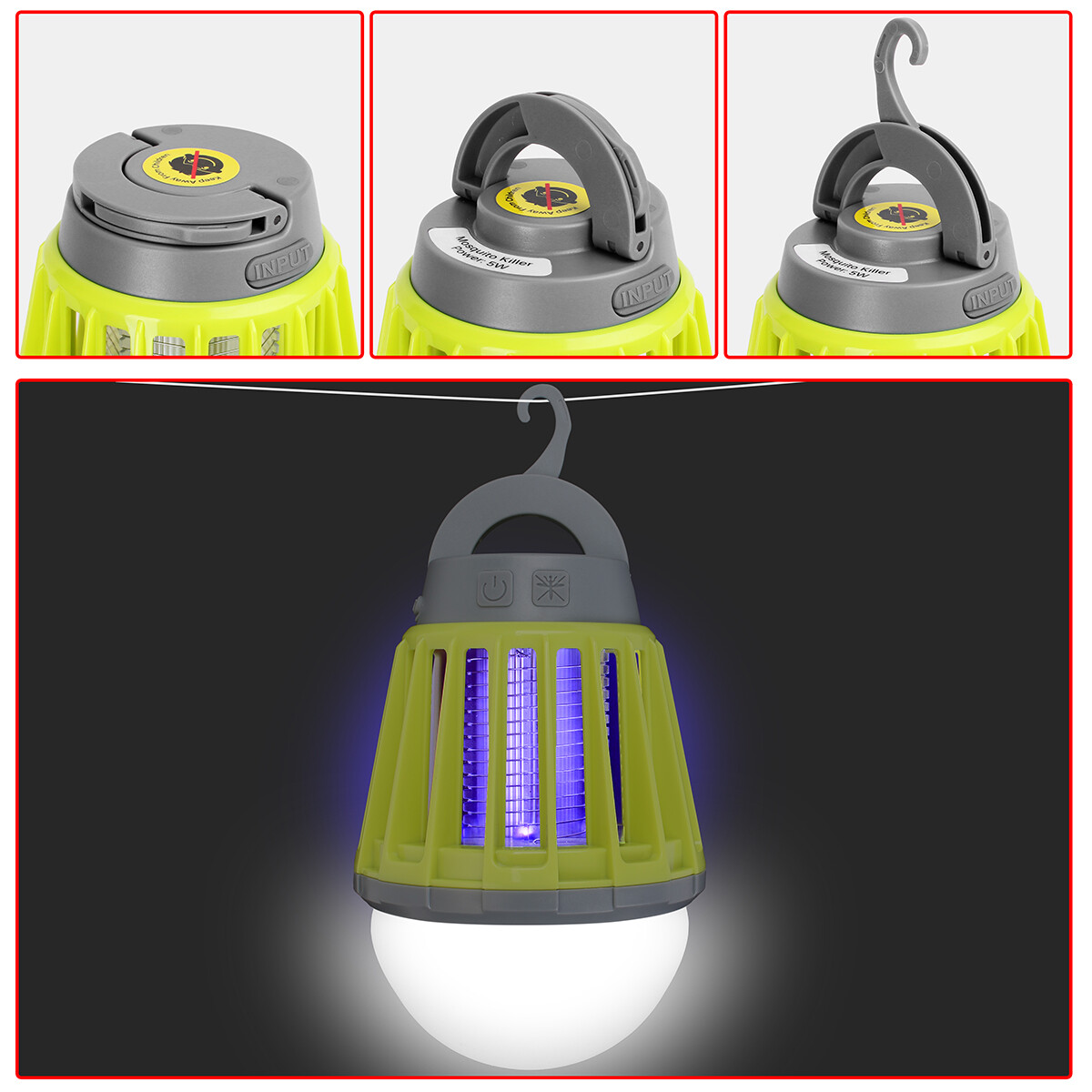 Rechargeable Electric Mosquito Insect Killer Fly Bug Lamp Zapper Camping Lantern