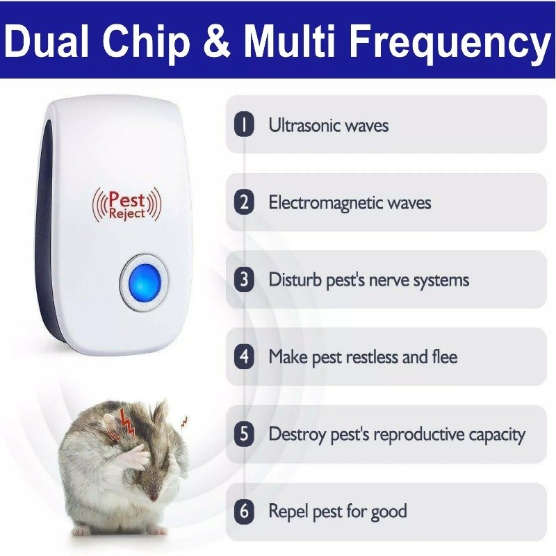 6~10x Ultrasonic Pest Reject Home Control Electronic Repellent Rat Mice Repeller