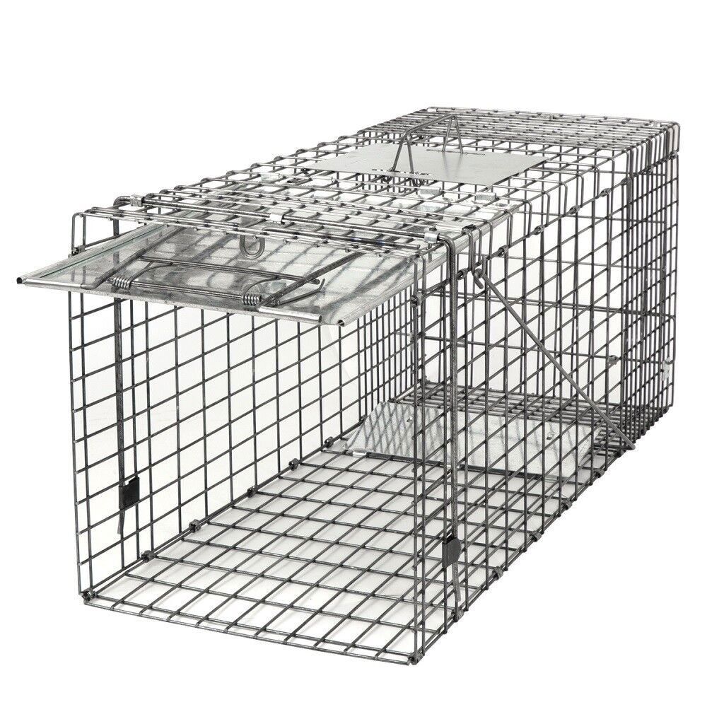 2PCS 32″ Humane Animal Live Trap Cage for Raccoons Rodent Control Stray Squirrel