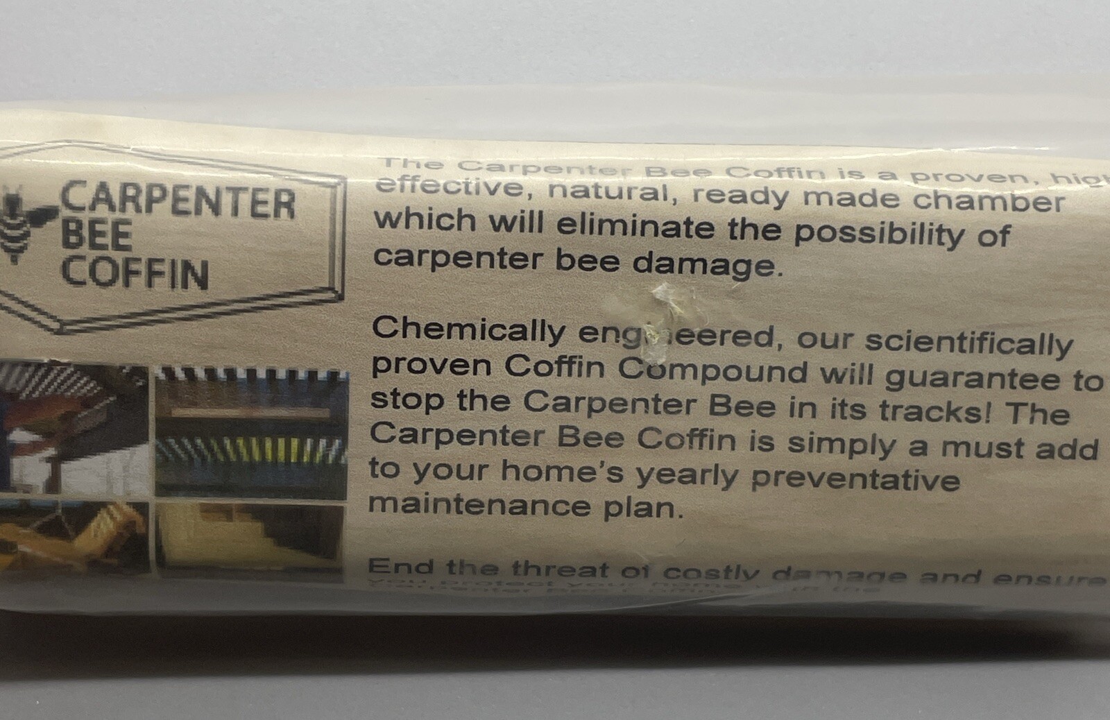 Carpenter Bee Coffin – Mini Trap 12” x 1.5” x 0.75” Wood Strip **NEW SEALED**