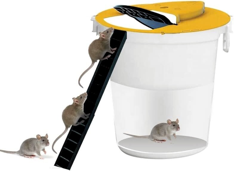 5 Gallon “Flip & Slide” Bucket Trap – Humane Mouse, Rat, Rodent Live Multi-Catch