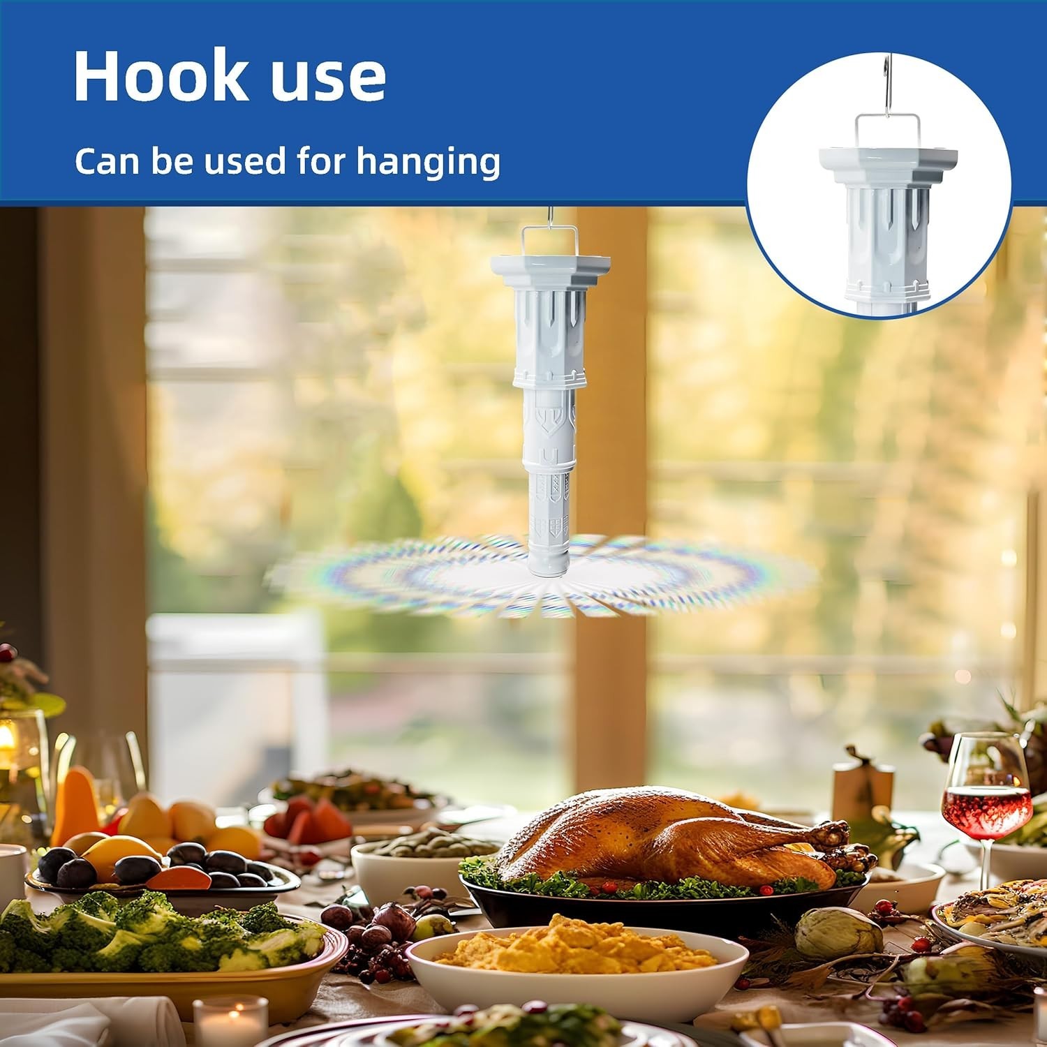 Modern Palace-Shaped Fly Fans 4-Pack Portable Repellent Spinner White