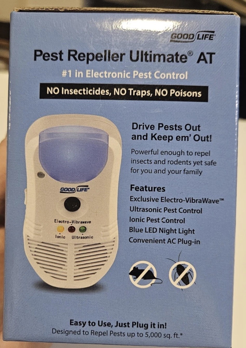 Pest Repeller Ultimate AT 5 in 1 Indoor Plug In Pest & Rodent *Made In Taiwan*