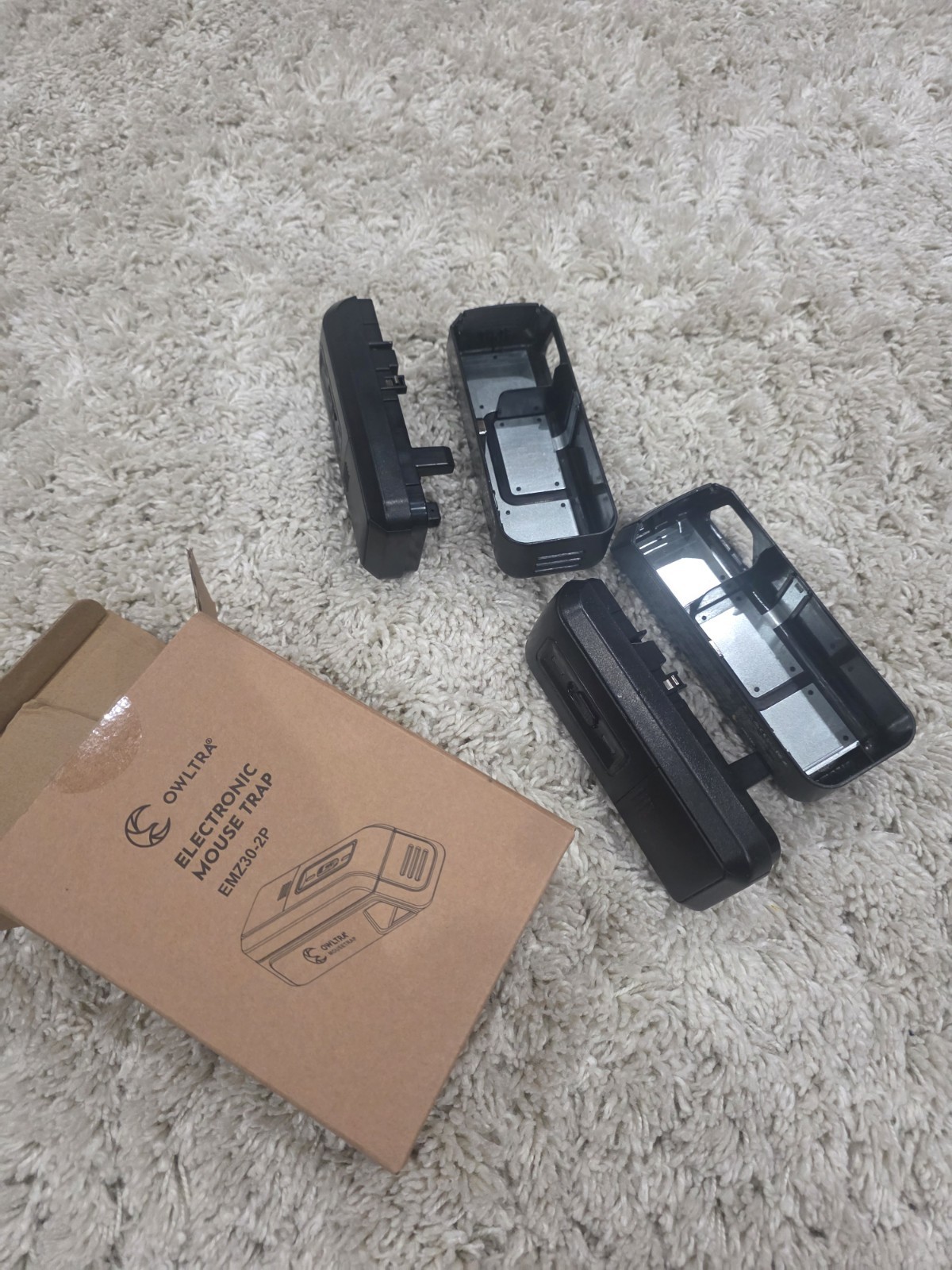 Owltra Electronic Mouse Catch Trap EMZ30-2P Black Indoor Small 2 Pack