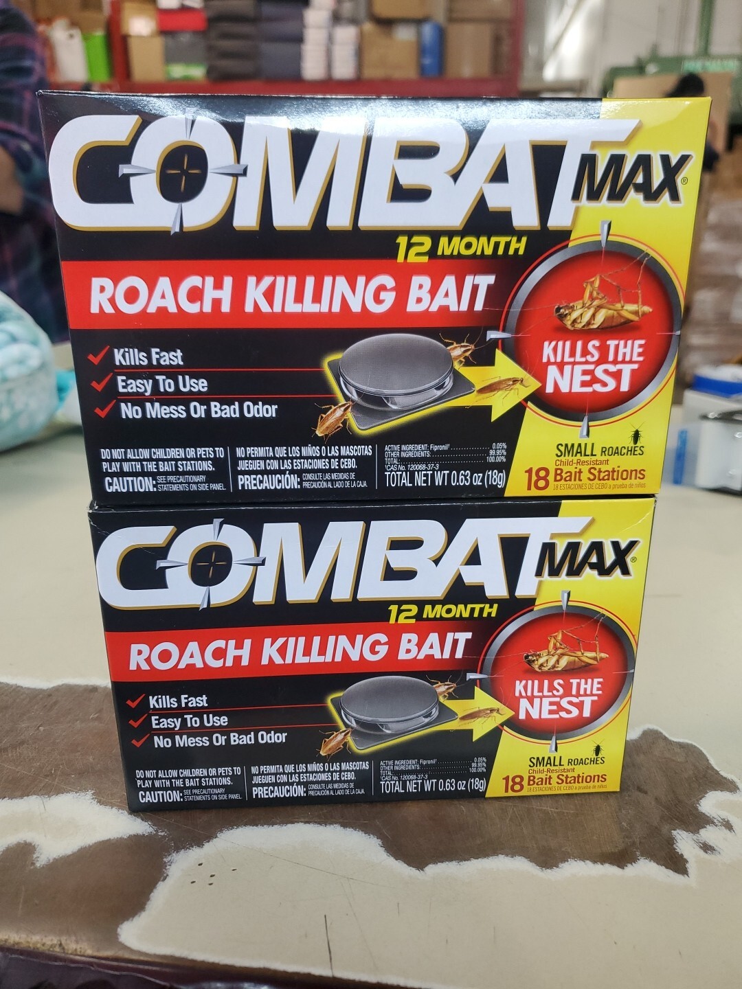 LOT OF TWO Combat MAX ROACH KILLING BAIT STATION 36 Traps