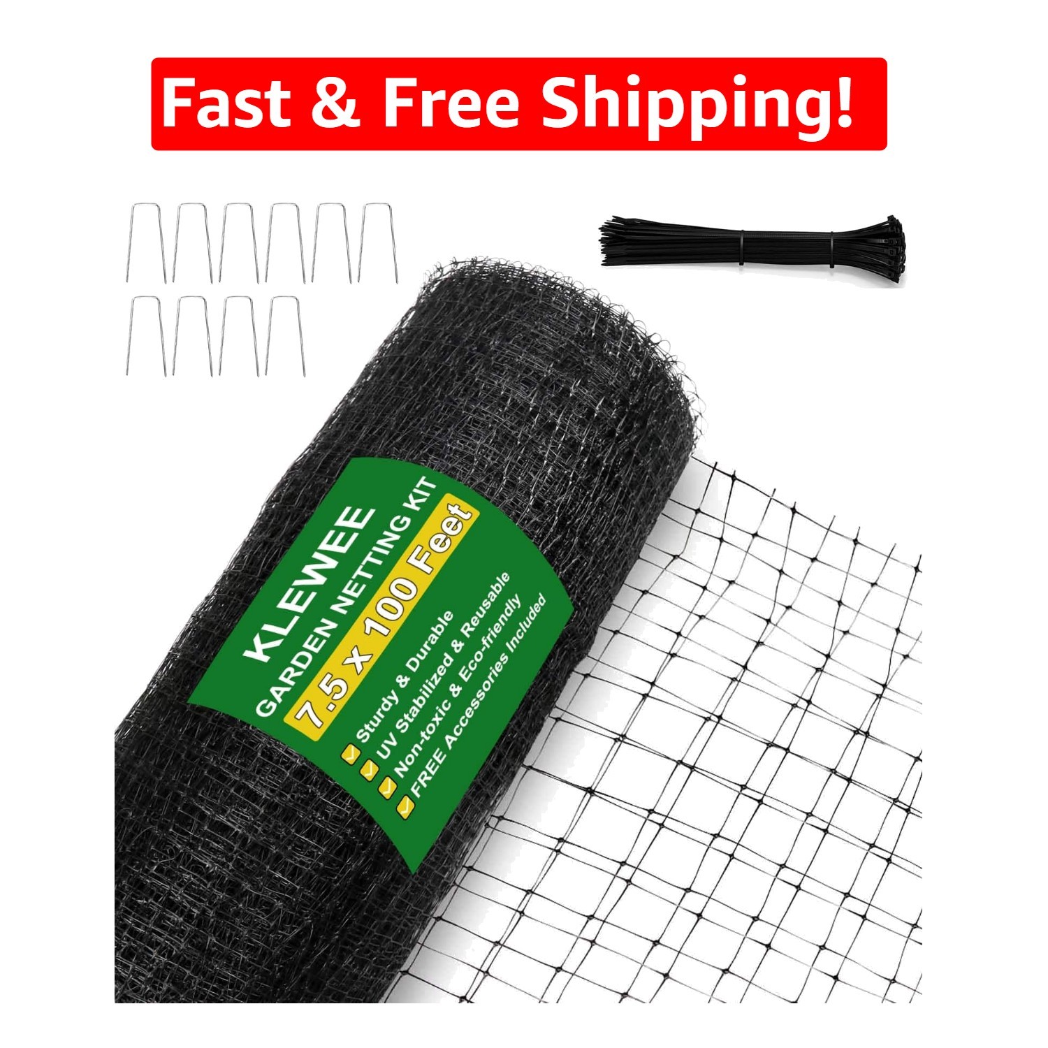 UV-Resistant Polypropylene Bird Netting 7.5 x 100 FT – Safe for Your Plants