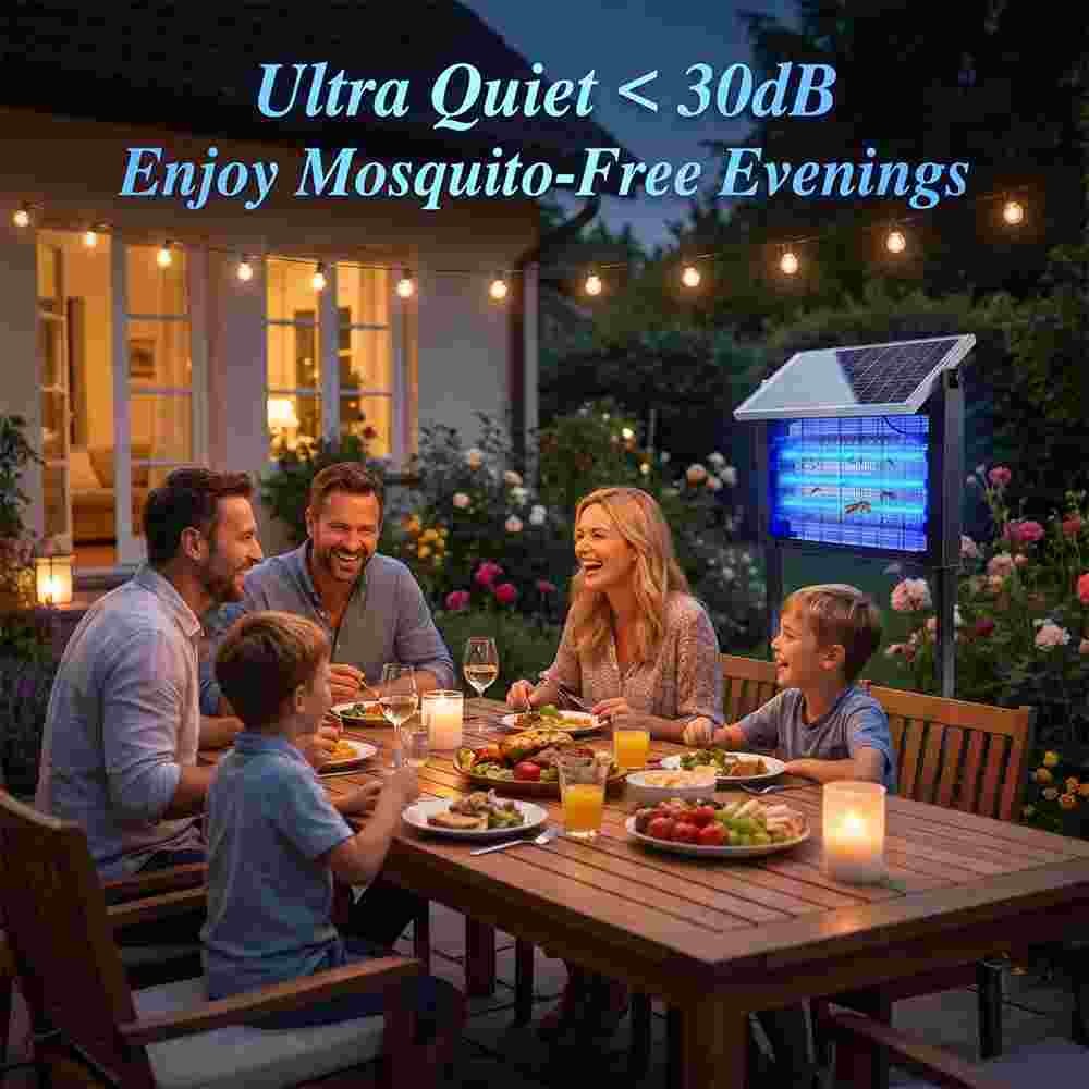 Solar Bug Zapper Outdoor Mosquito Zapper Waterproof Rechargeable Fly Trap 4500V