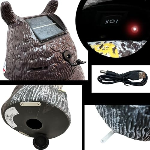1Pcs Solar Power Owl Decoy – 17″ Motion Sensor Pest Repellent with Rotating