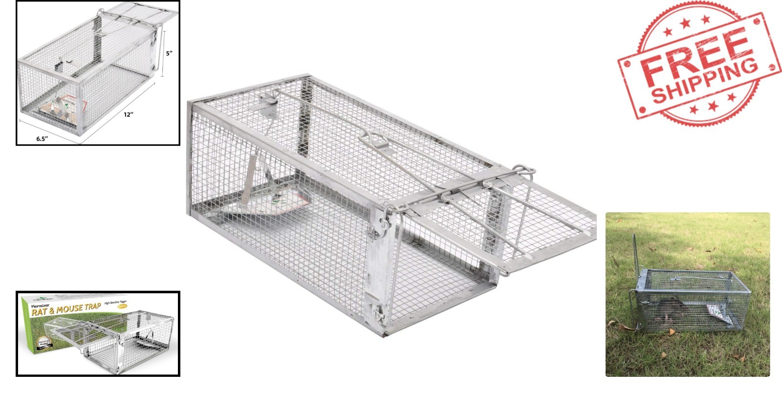 Durable Live Trap for Rats and Mice – Efficient Trigger, Modern Aluminum Finish