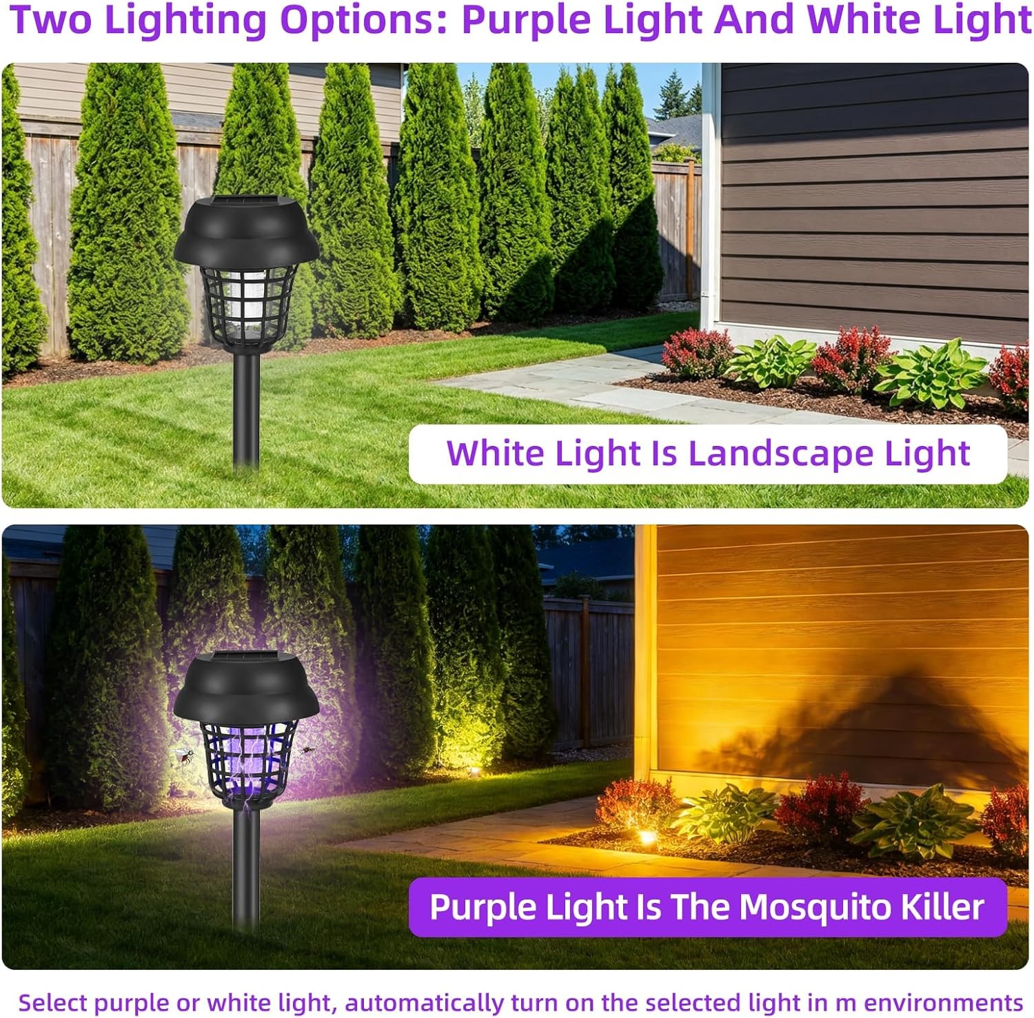 4Pack Solar Bug Zapper Outdoor Waterproof Mosquito Repellent Patio Trap & Killer