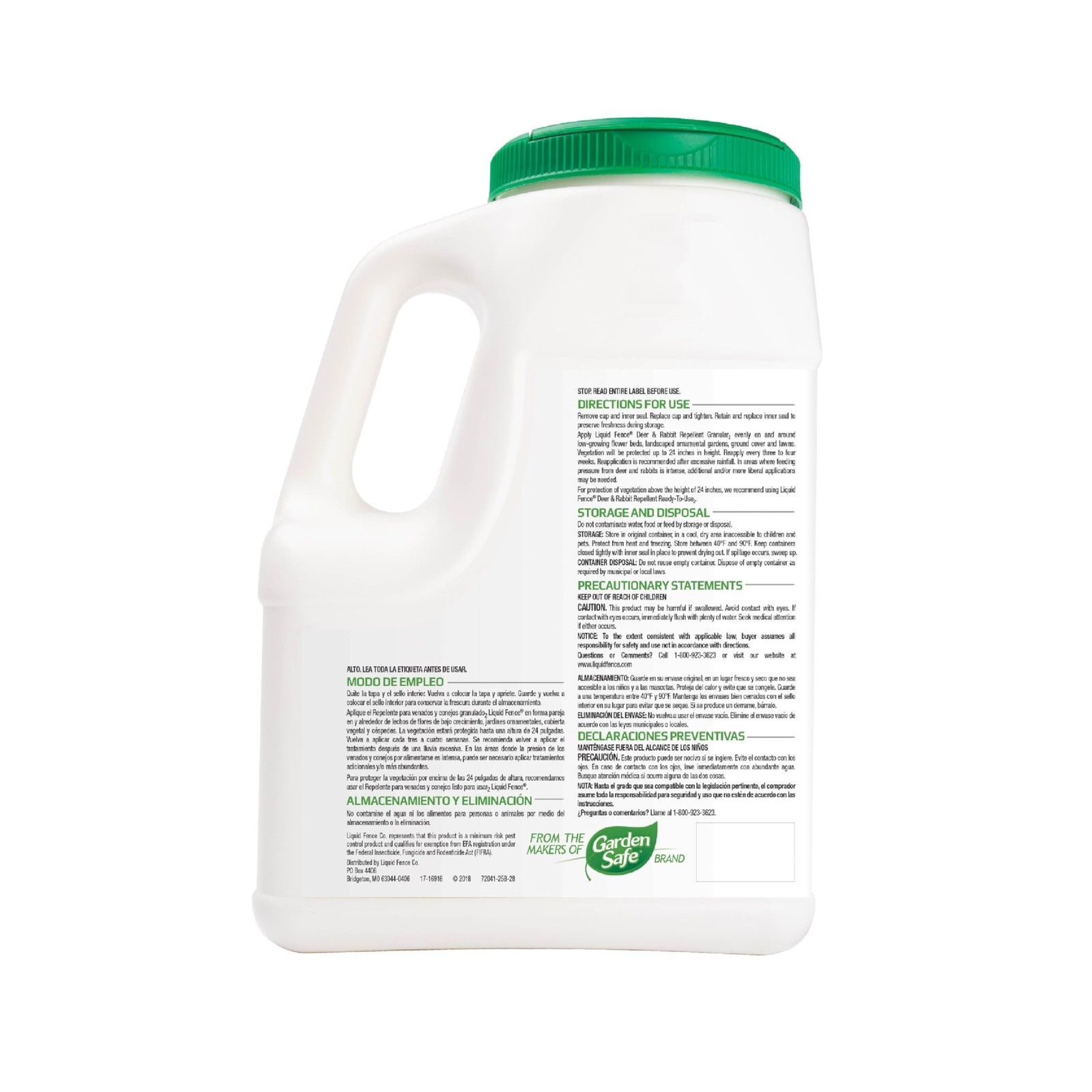 Liquid Fence Deer & Rabbit Repellent Granular, White, 5LB 5 Pound (Pack of 1)