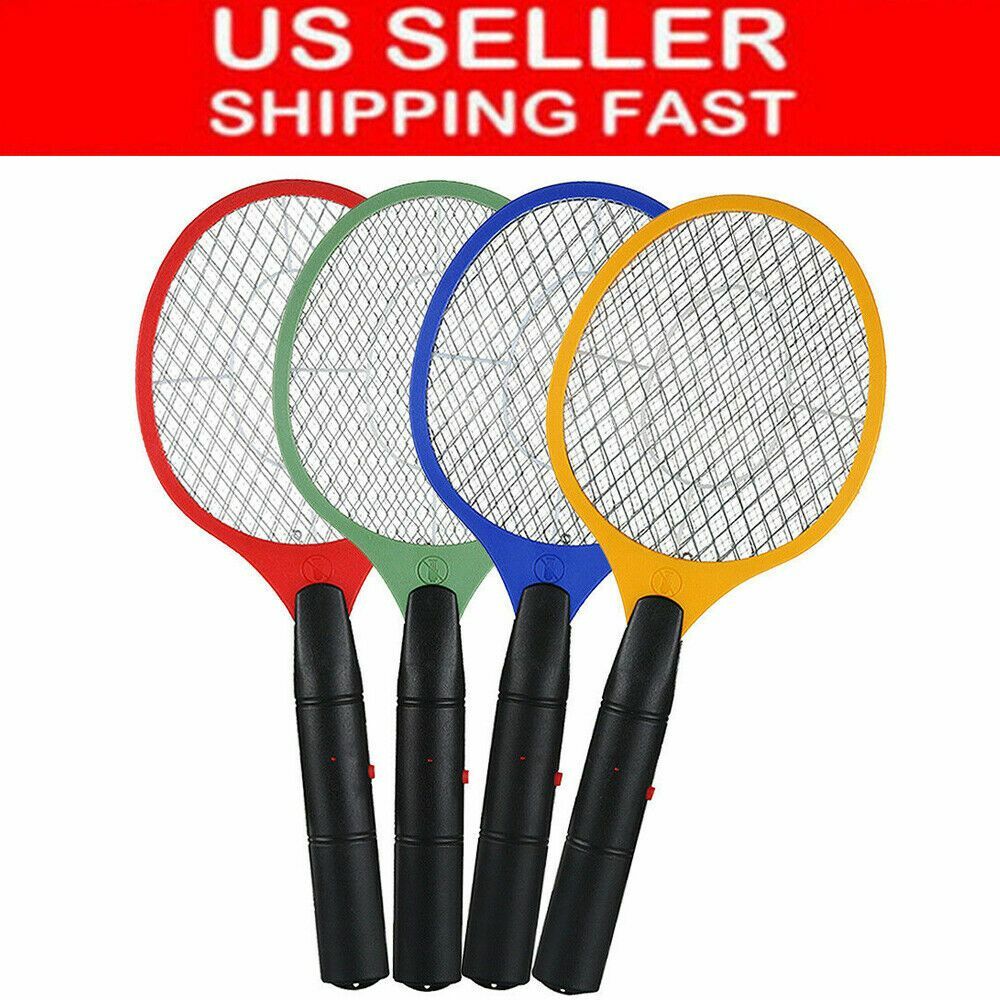 Handheld Electric Mosquito Fly Swatter Zapper Killer Bug Pest Insect Wasp Racket