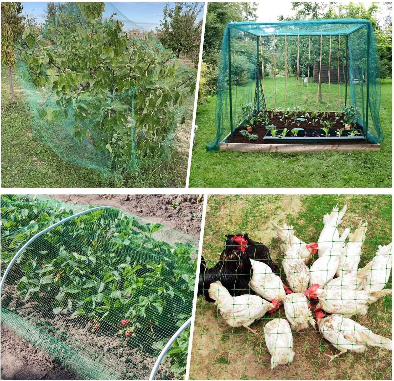 Polypropylene Garden Netting 7 x 100 FT Green for Deer and Bird Protection