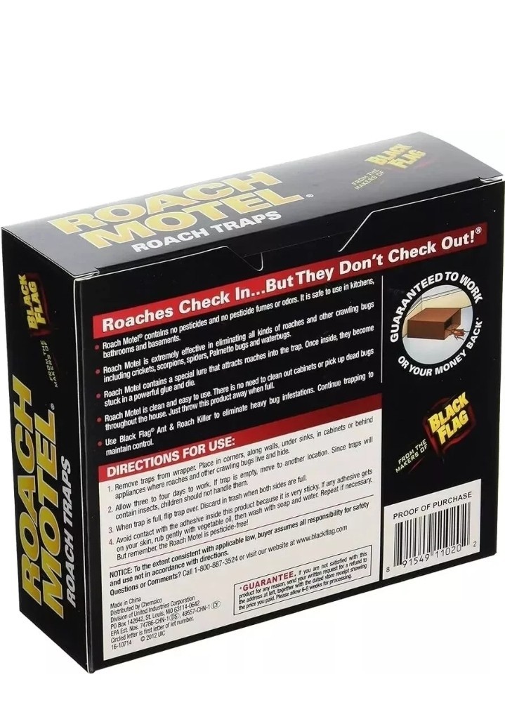 Black Flag Roach Motel Roach Bait & Glue Trap (2-Pack) HG-11020 Pack of 12 Black