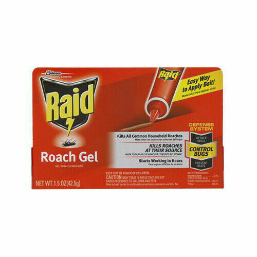 2x Raid Roach Gel 1.5oz (42.5g) Easy Way to Apply Bait Prevent Bugs Pest