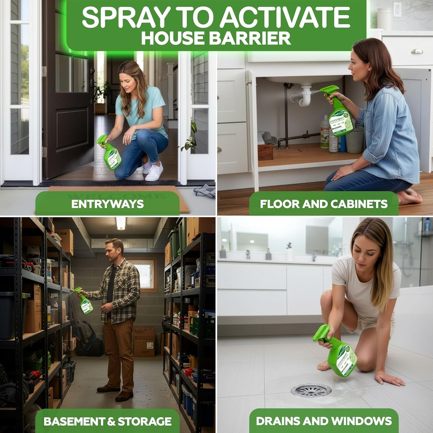 Peppermint Oil Spray for Bugs– Insect Repellent & Bug Spray for Home– Kills & Re