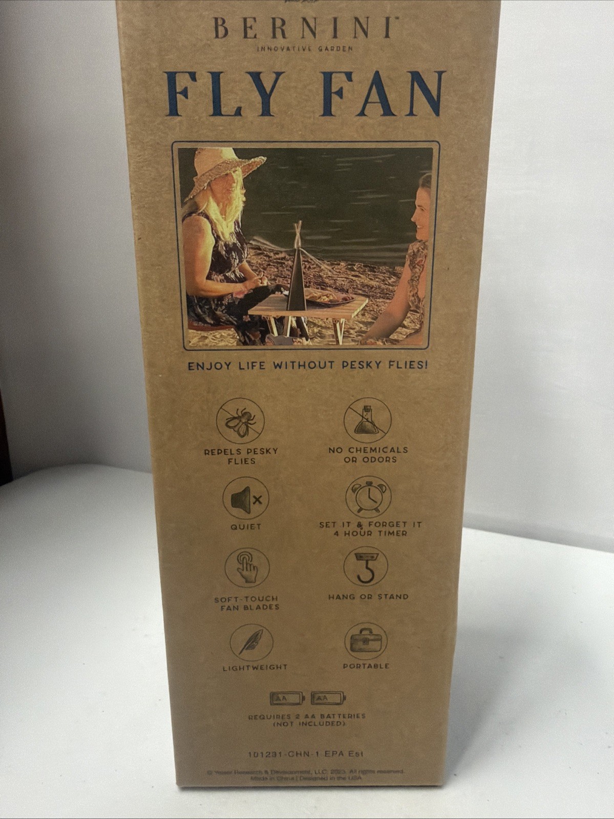 BerninI Fan Fly Repeller For Food Tables Indoor Outdoor Soft Fan Blades NEW