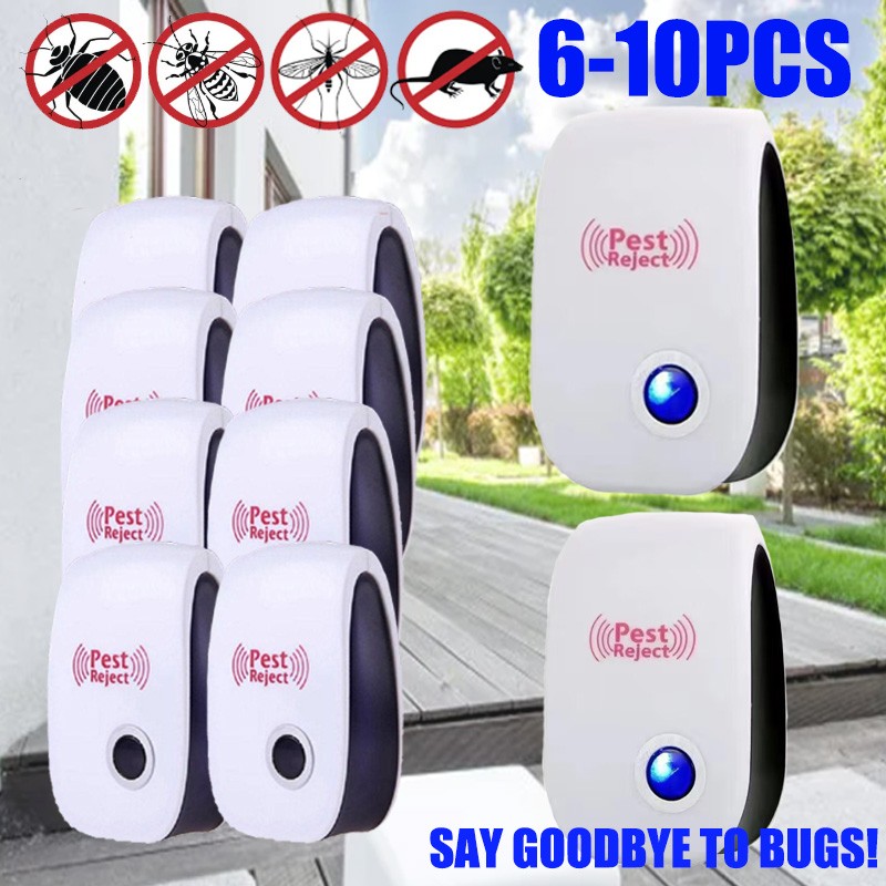6~10x Ultrasonic Pest Reject Home Control Electronic Repellent Rat Mice Repeller