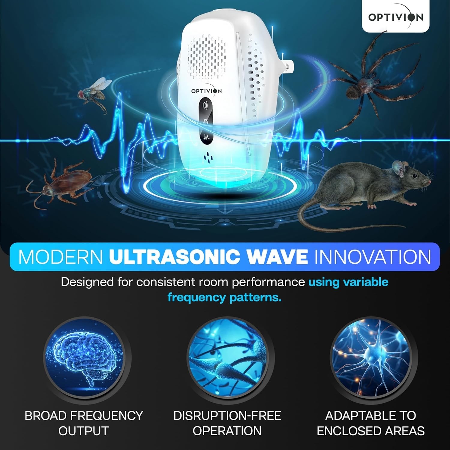 Multi-Purpose Ultrasonic Pest Control 6-Pack – Mice, Roach, and Spider Defense