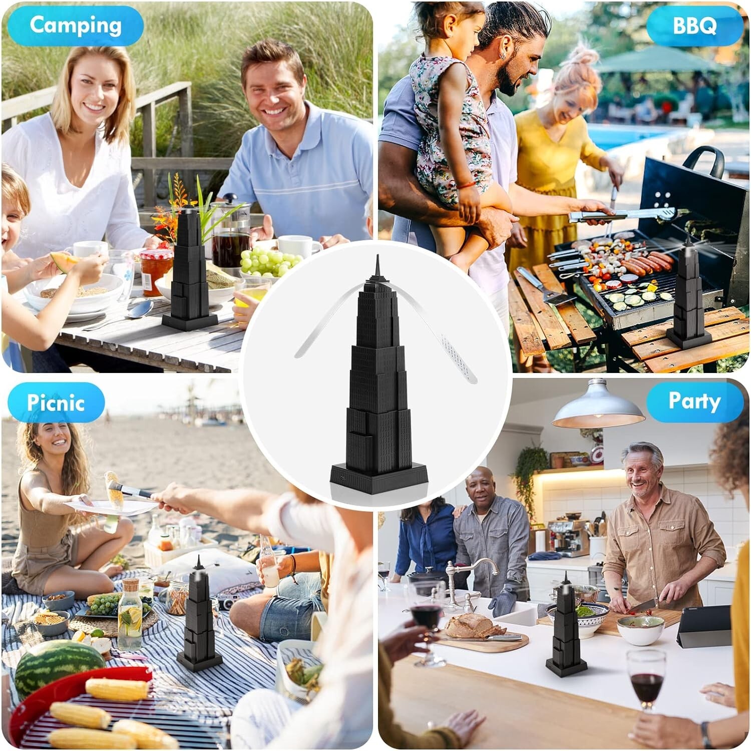 Fly Fans for Tables, Fly Bug Repellent Outdoor Fans with Holographic Blades