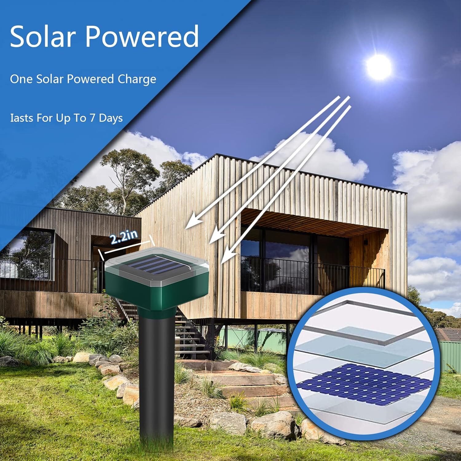 8/16 pack Solar Power Ultrasonic Repellent Mice Gopher Mole Pest Snake Repeller