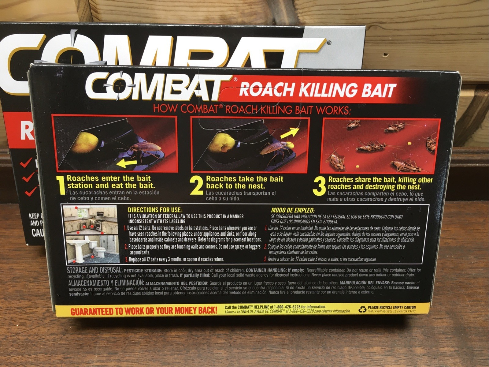Lot of 2 Combat Roach Killing Bait Stations 12 In Each 24 Total Kills The Nest