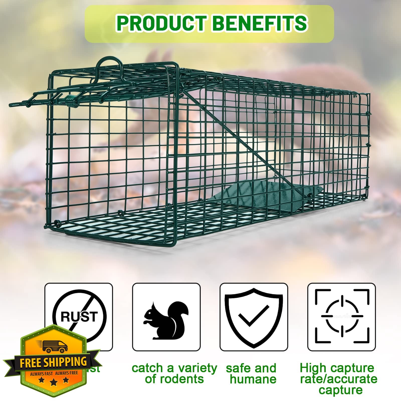Qualirey Green 1 Pcs Live Animal Trap