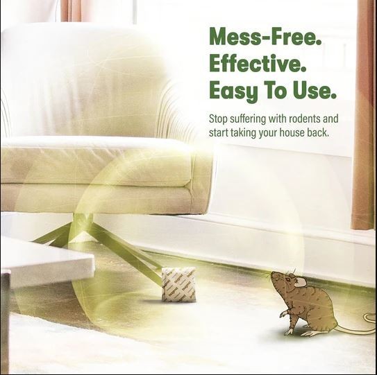 Vamoose, Rodent Pouches, Plant-Powered Rat, Works Anywhere 1 Pack, 4 Pouches