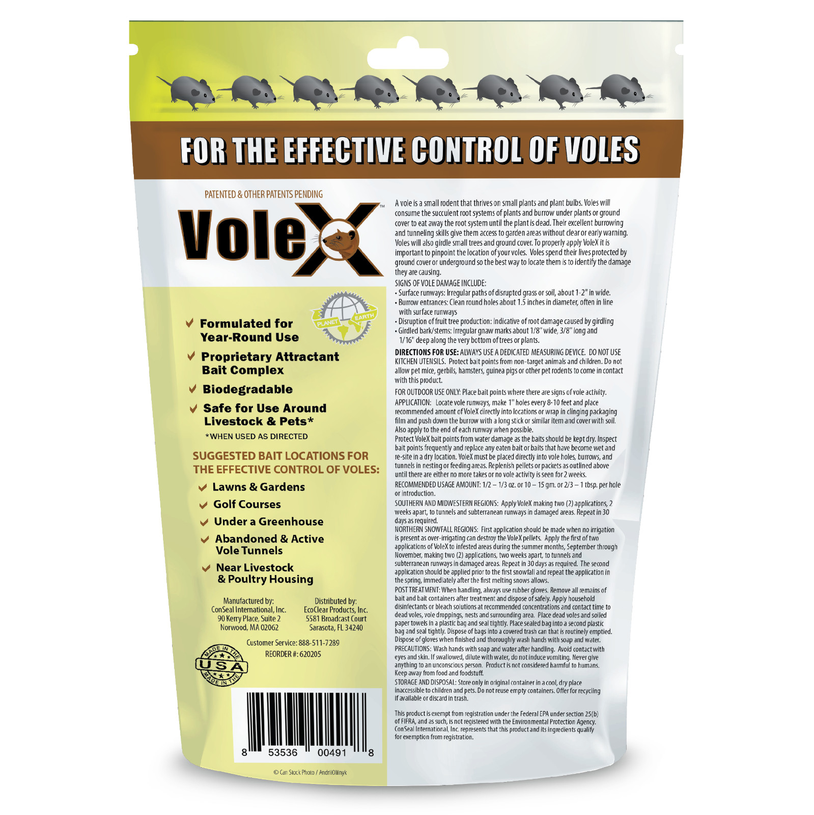VoleX® – Kills All Species of Voles – Safe for Use Around People and Pets