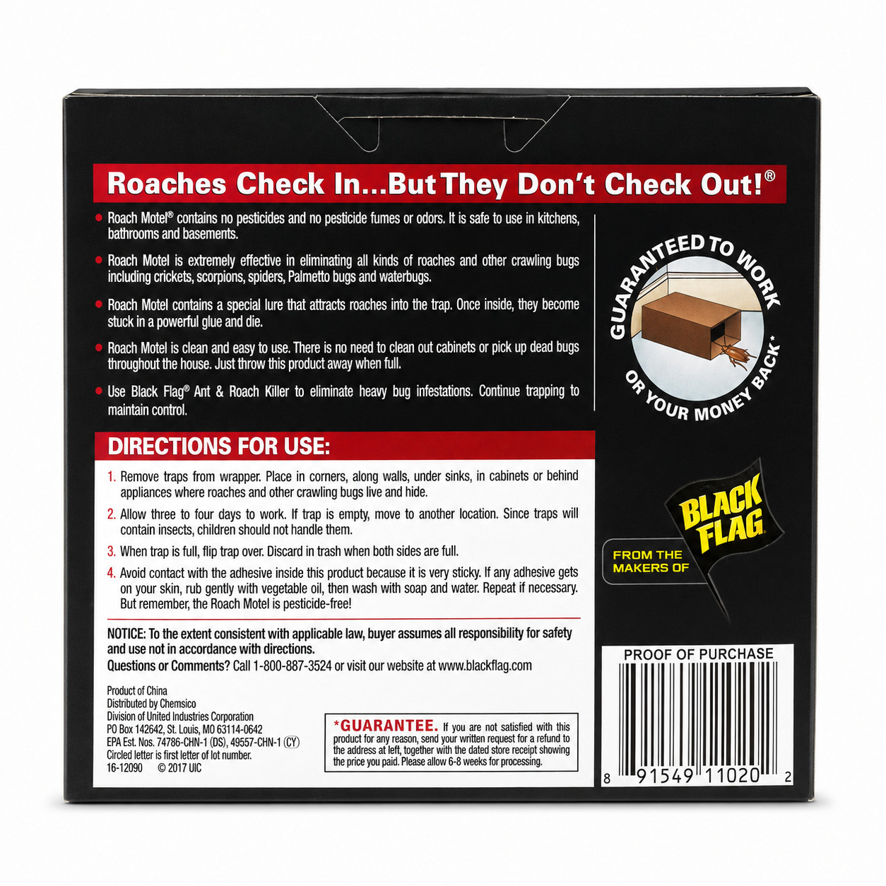 Black Flag Roach Motel Roach Traps 2 Count x 2 Packs Cockroach Waterbug