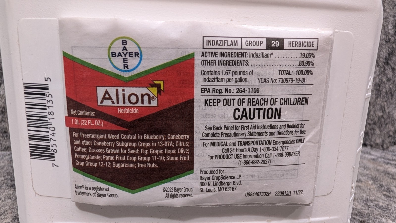 Bayer Alion Herbicide (1 Quart/32 Fl Oz) Mfg – 09/2024 🔥NEW/SEALED🔥