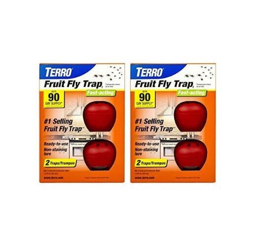 TERRO Indoor Fruit Fly Trap with Built in Window 2 Traps + 90 day Lure Supply