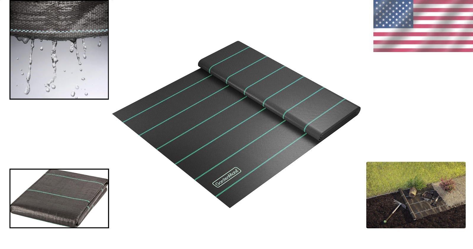 Durable Black Polypropylene Weed Barrier 6×33 ft UV Stabilized