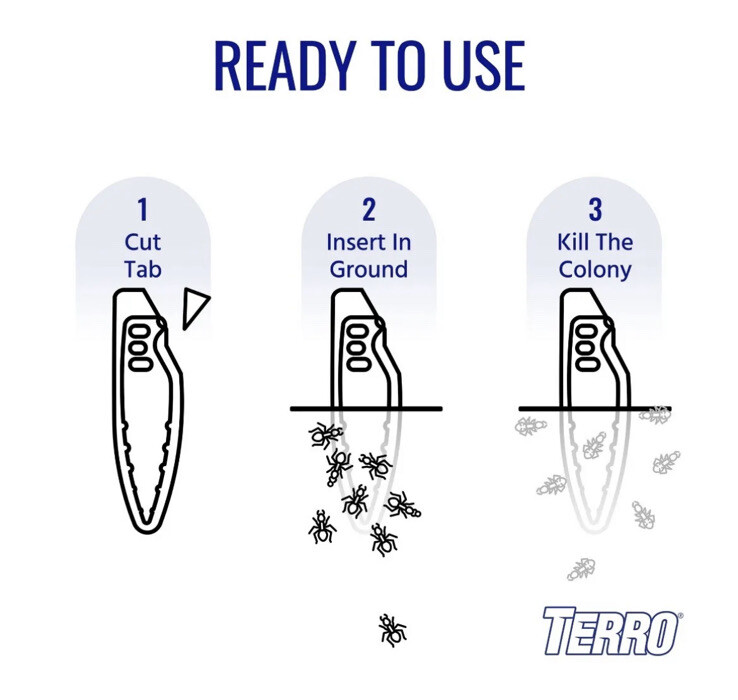 TERRO Outdoor Liquid Ant Killer 8 Bait Stakes Ready To Use T1813