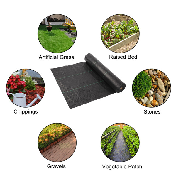 4*100ft Black Weeding Cloth Polyethylene Foldable Ground Cover