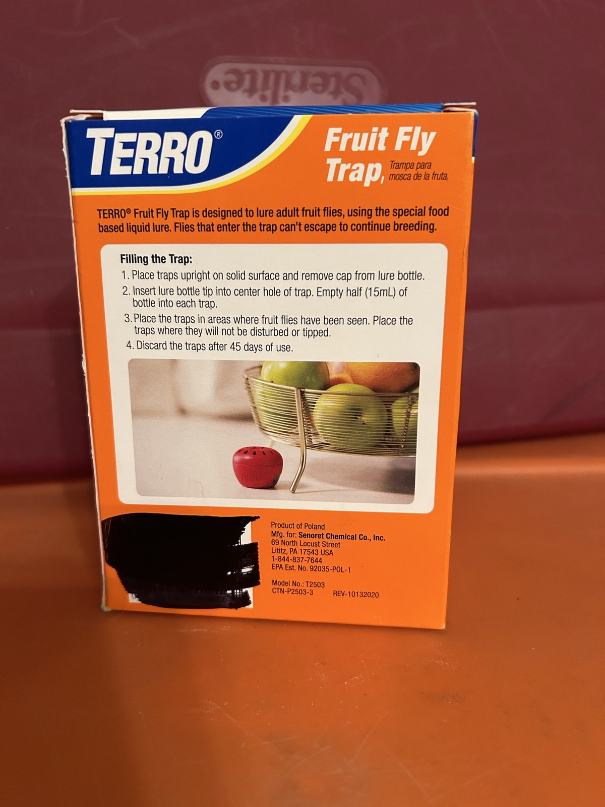 TERRO Indoor Fruit Fly Trap 2 Pack 90 Day Lure