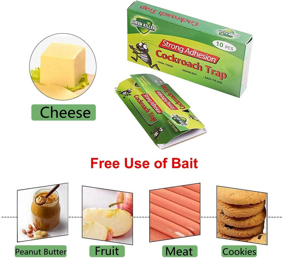Roach Traps Indoor 10Pack, Sticky Traps for Cockroaches Indoor Home, Sticky Glue