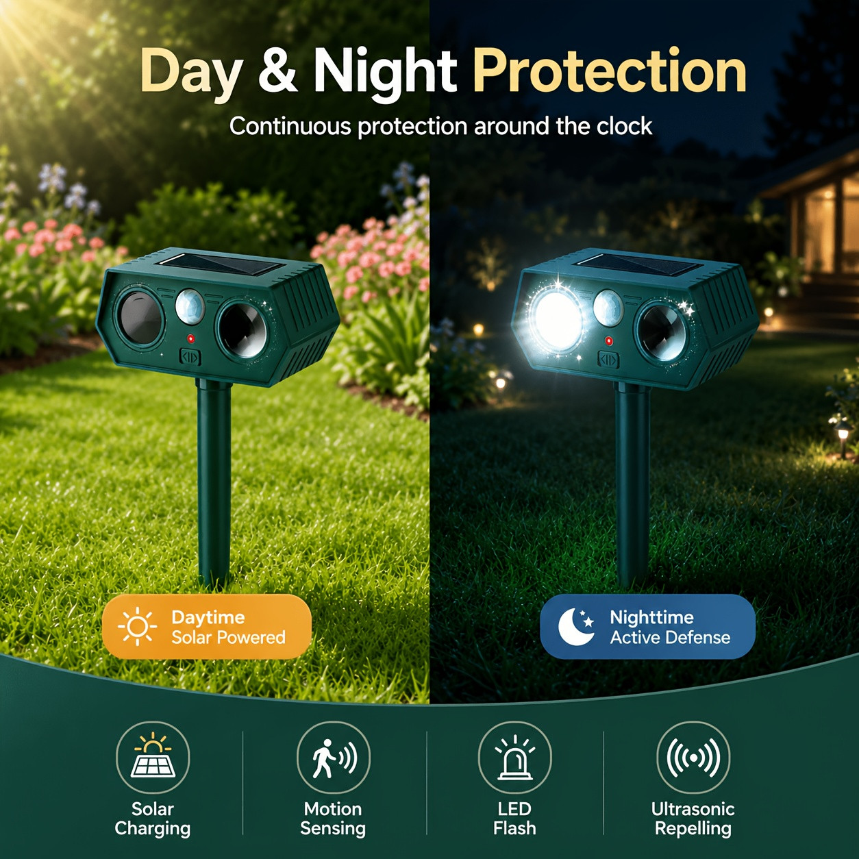 4PCS Solar Animal Repeller 10000amh
