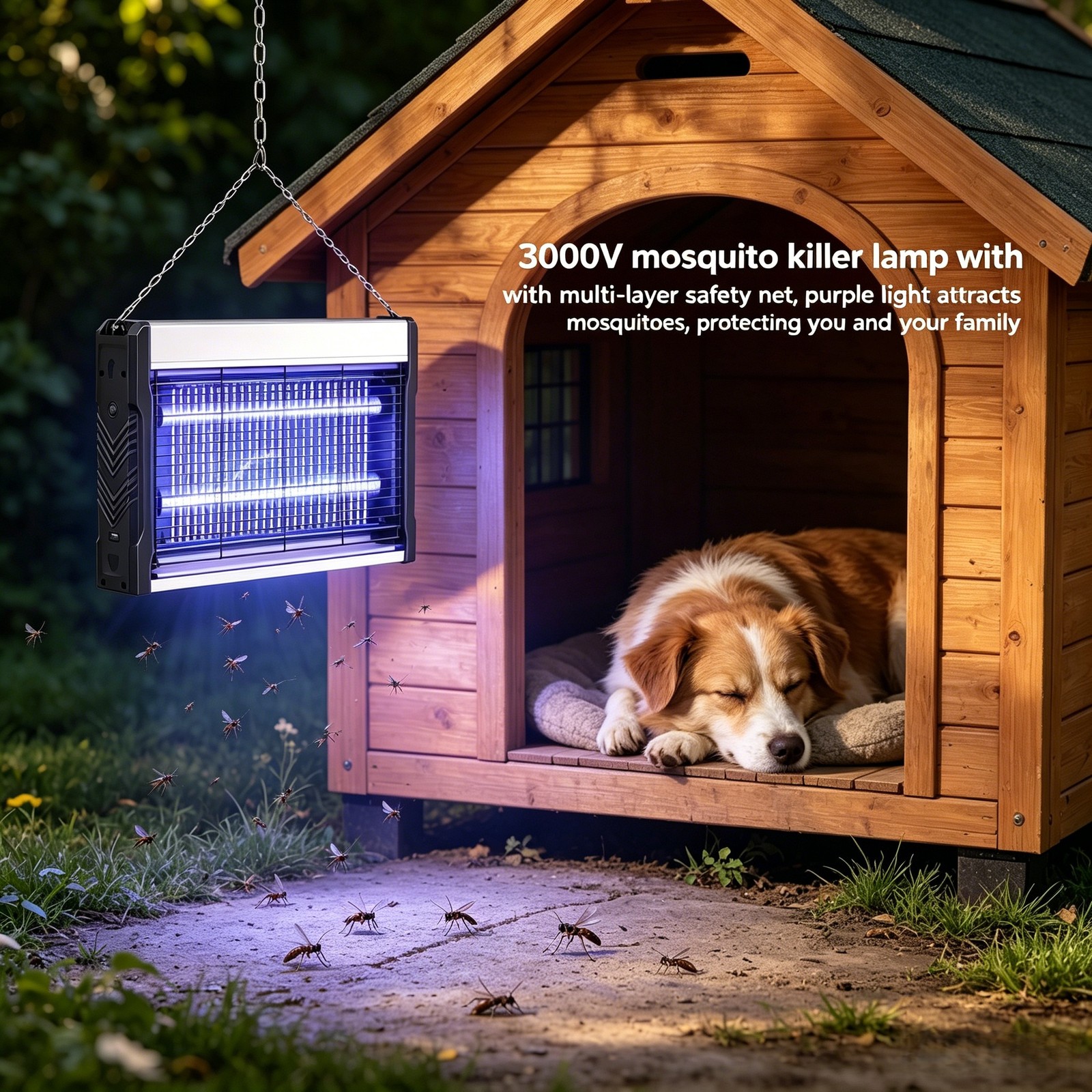 3000V upgraded mosquito killer lamp,without battery, effectively kill mosquitoes