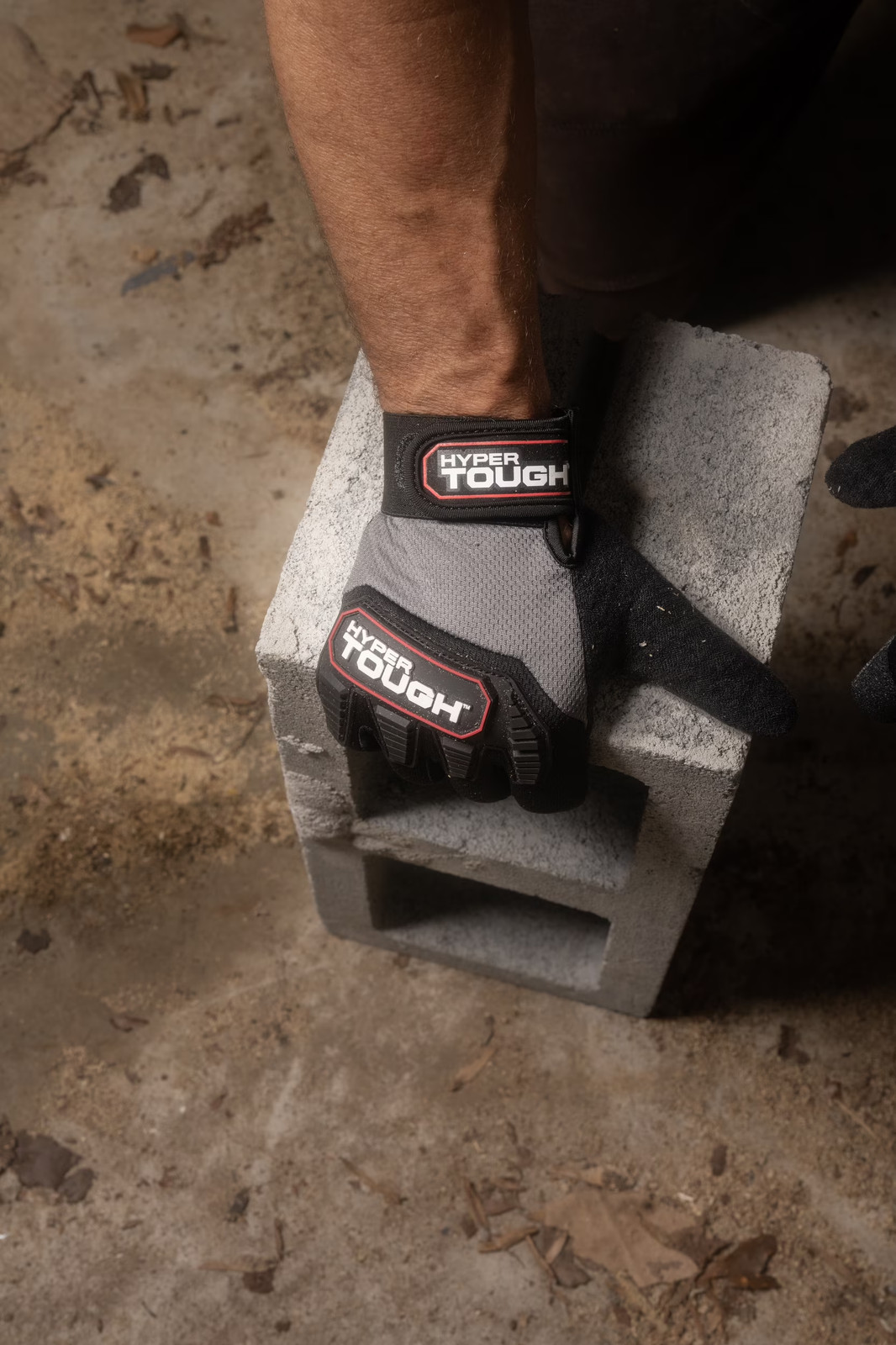 Hyper Tough Heavy Duty Impact Gloves, Black Red and Gray, Polyester, Adult ‘s, L