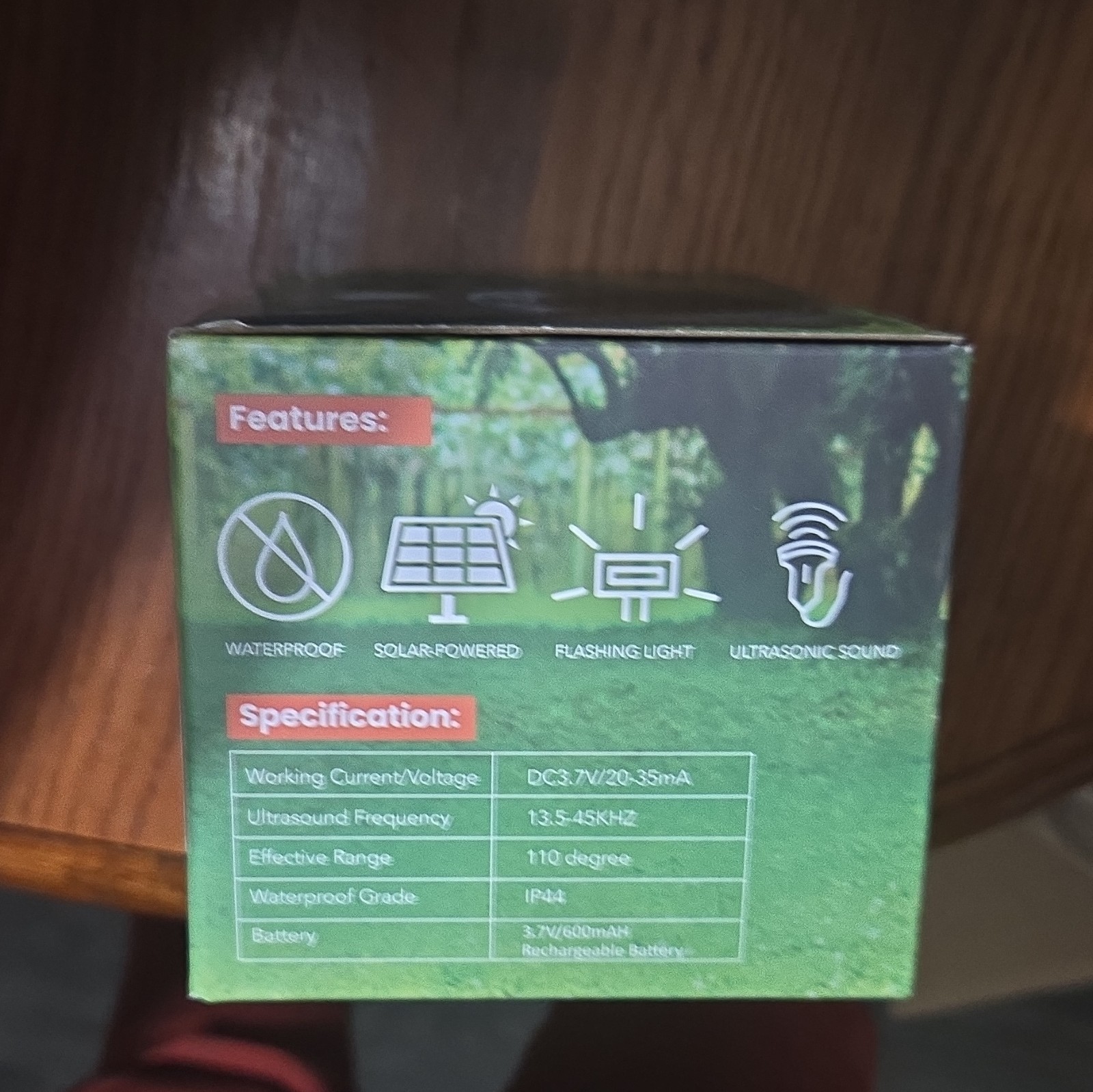 Thanos Home AR33 Solar Ultrasonic Animal Repeller w/ Flashing Light, Waterproof