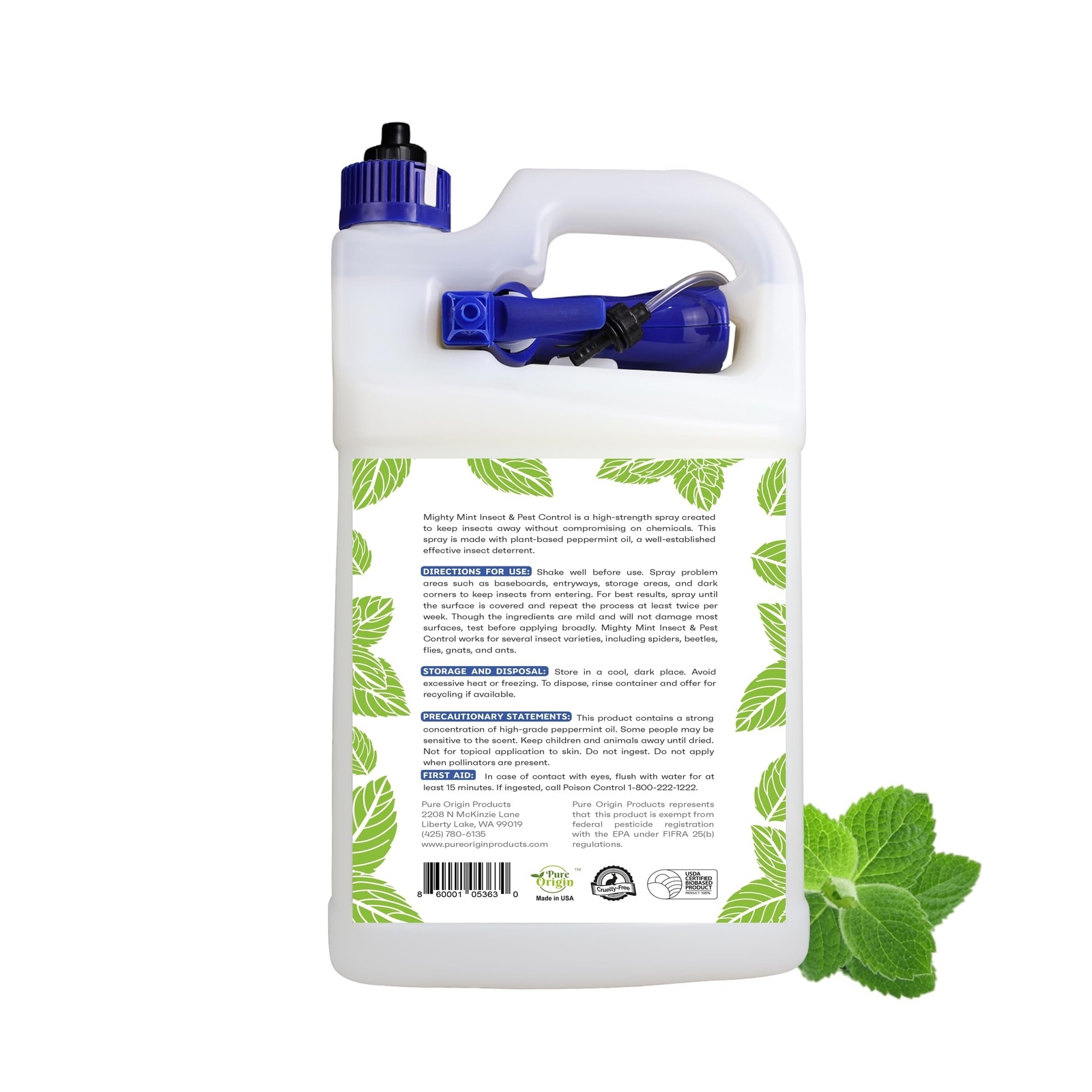 Mighty Mint Gallon (128 oz) Insect and Pest Control Peppermint Oil – Natural …
